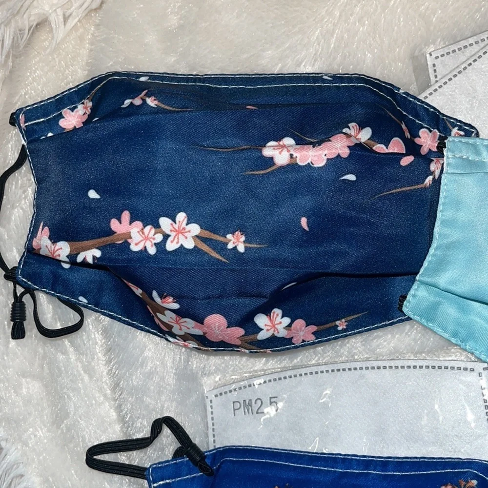 New set/3 floral face masks